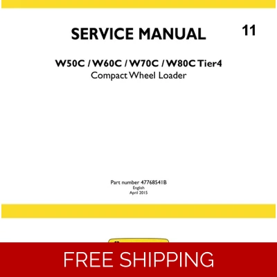 NEW HOLLAND W50C, W60C, W70C, W80C TIER4 COMPACT WHEEL LOADER SERVICE MANUAL